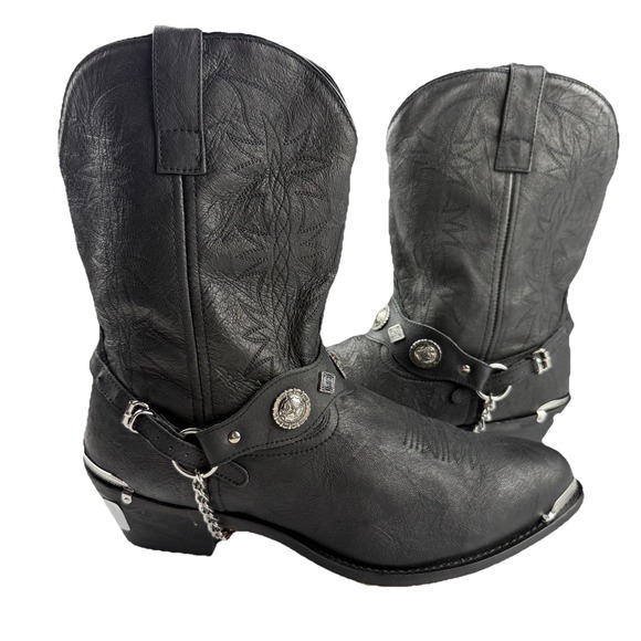 Dingo Mens Suiter Cowboy Boots Leather Black 14D - Picture 7 of 16